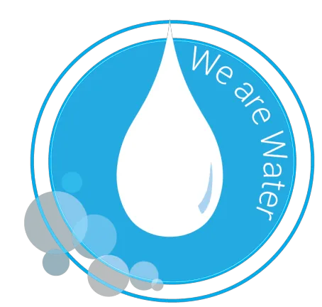 We are Water theme badge with a water drop